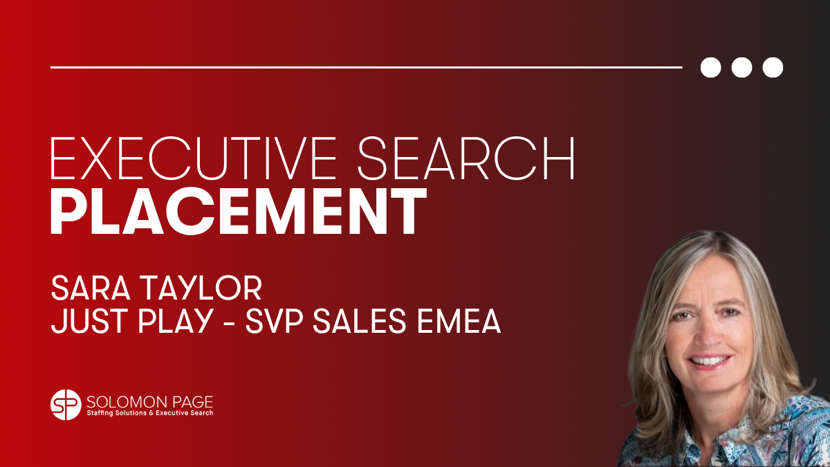 Solomon Page Places Sara Taylor as SVP-Sales, EMEA at Just Play