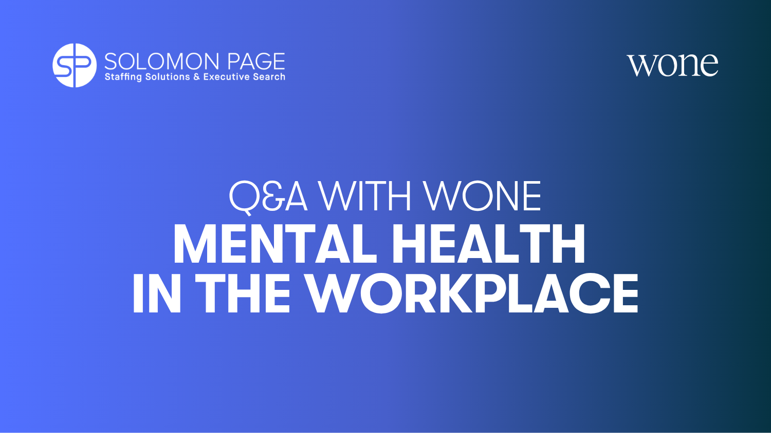 Mental Health Awareness Q&A with WONE