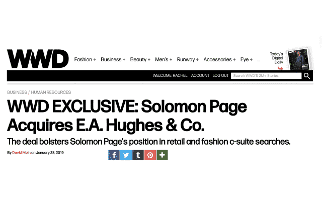 WWD EXCLUSIVE: Solomon Page Acquires E.A. Hughes & Co.